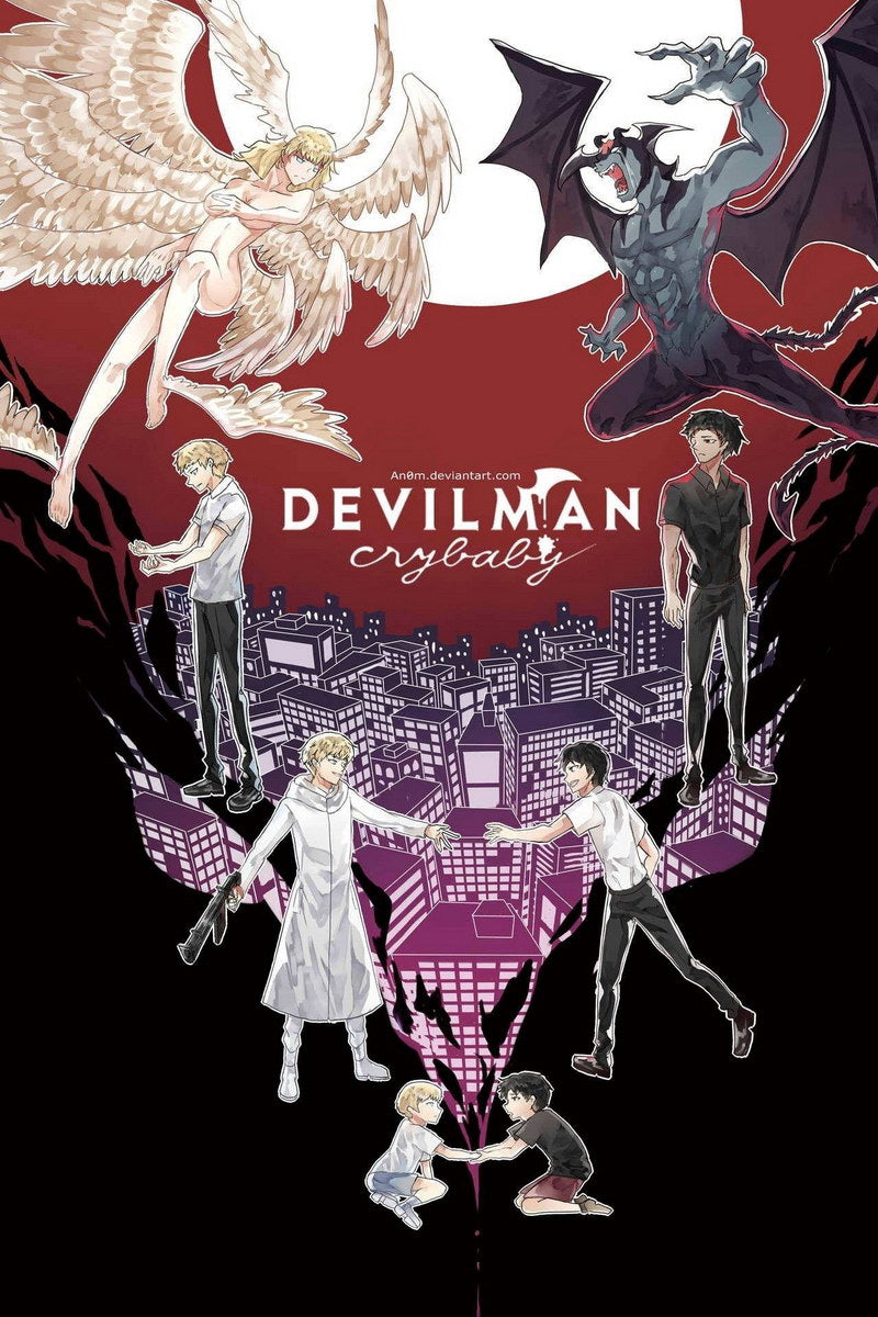 Devilman Crybaby Akira Fudo Ryo Asuka Horror Supernatural Anime Poster Manga Art