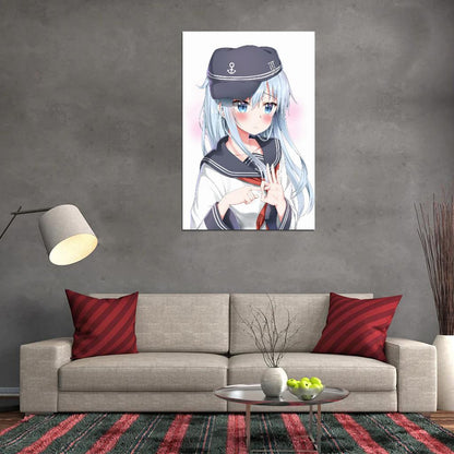 Kantai Collection Kancolle Hibiki Destroyer Video Game Military Strategy Anime Poster Manga Art