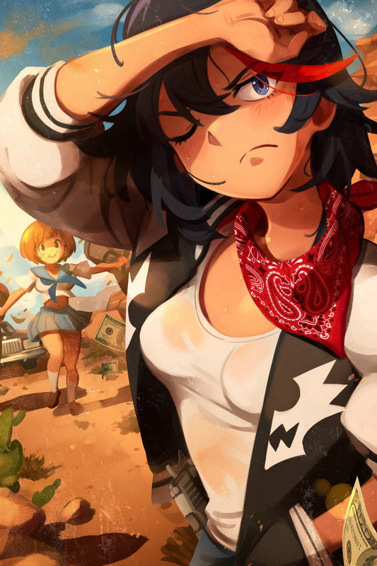 Kill La Kill Kill La Kill Ryuko Matoi Kiryuuin Satsuki Action Comedy Anime Poster Manga Art