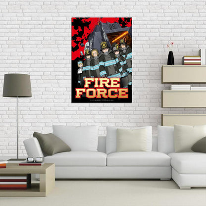 Fire Force Tv Series Anime Poster Japanese Action Supernatural Firefighters Manga Art