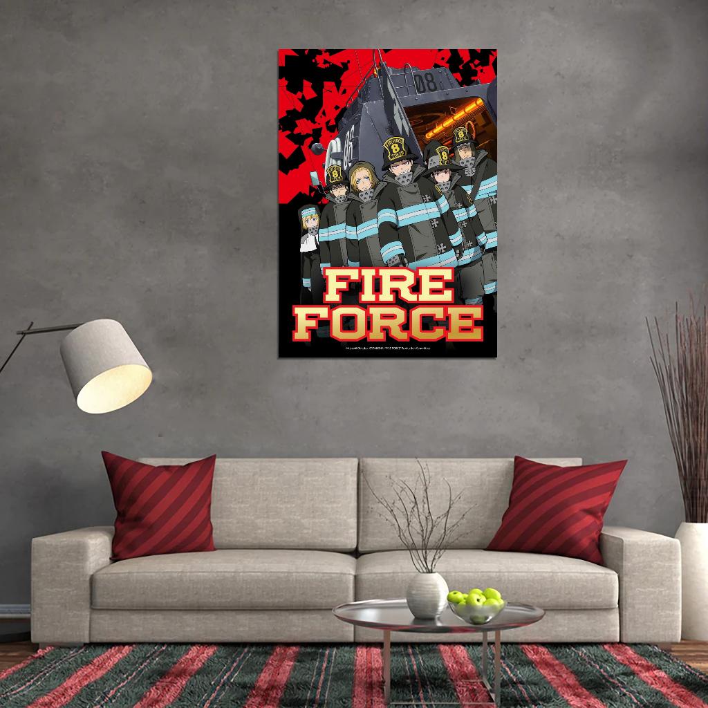 Fire Force Tv Series Anime Poster Japanese Action Supernatural Firefighters Manga Art