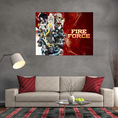 Fire Force Tv Series Anime Poster Japanese Action Supernatural Firefighters Manga Art