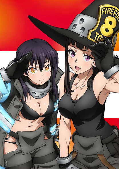 Fire Force Tv Series Anime Poster Japanese Action Supernatural Firefighters Sexy Maki Oze Manga Art