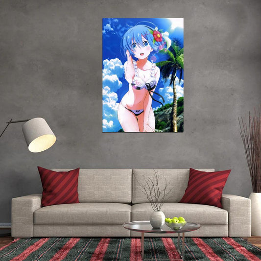 Re Zero Starting Life In Another World Anime Poster Japanese Fantasy Cute Sexy Girl Bikini Manga Art - xonomax