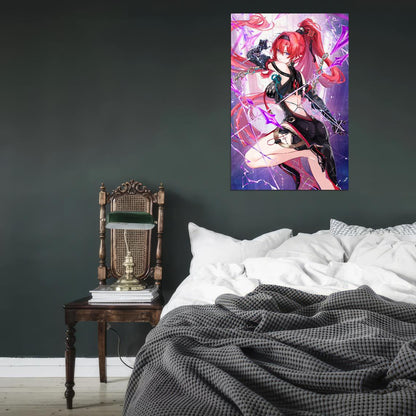 Yinlin Wuthering Waves Video Game Anime Poster Redhead Girl Sexy Manga Art