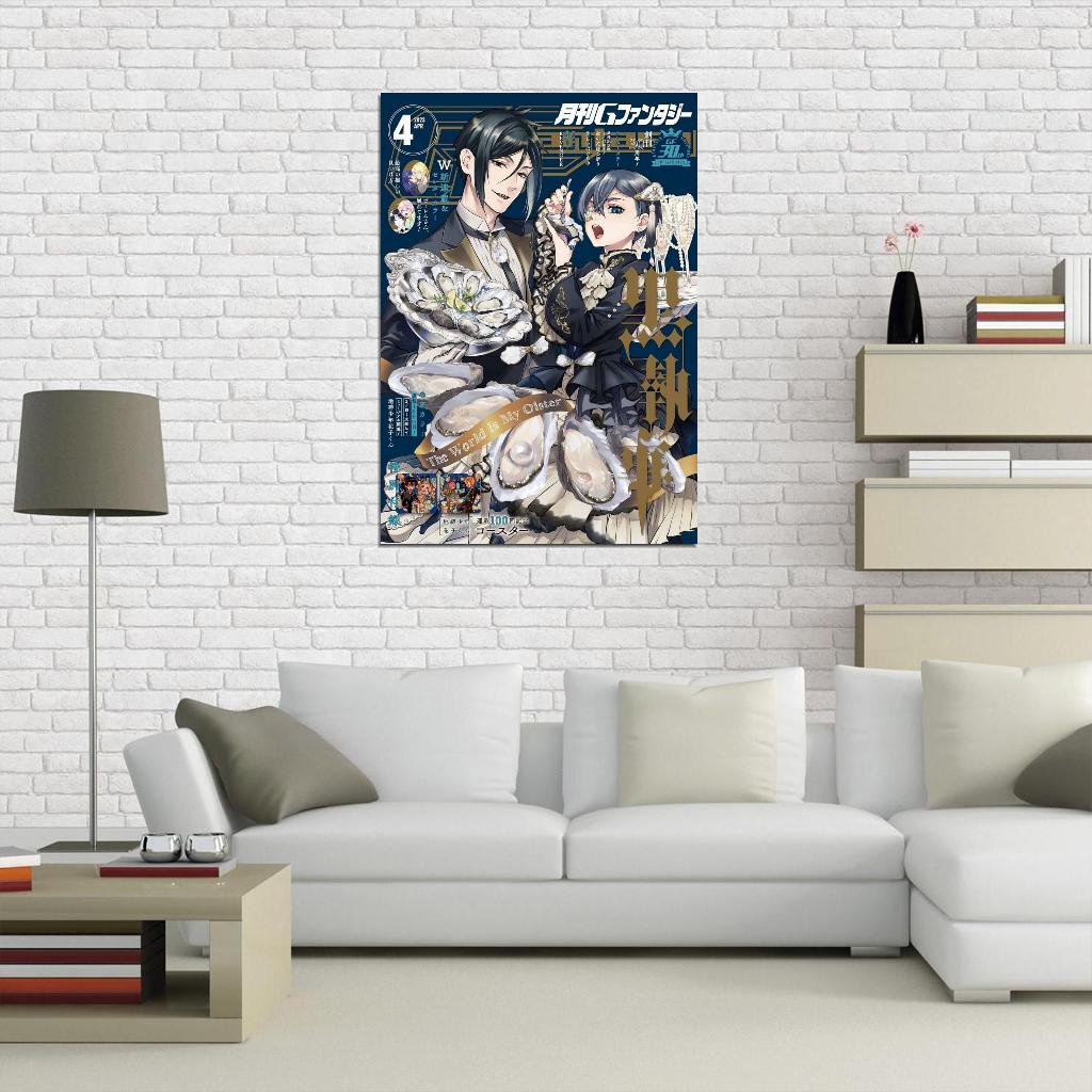 Kuroshitsuji Black Butler Anime Poster Japanese Yaoi Fantasy Sebastian Michaelis Ciel Phantomhive Demon Butler Manga Style Manga Art