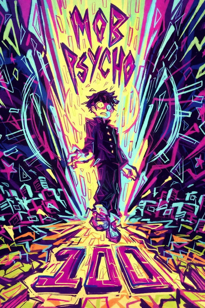 Mob Psycho 100 Tv Series Anime Poster Japanese Supernatural Action Manga Art