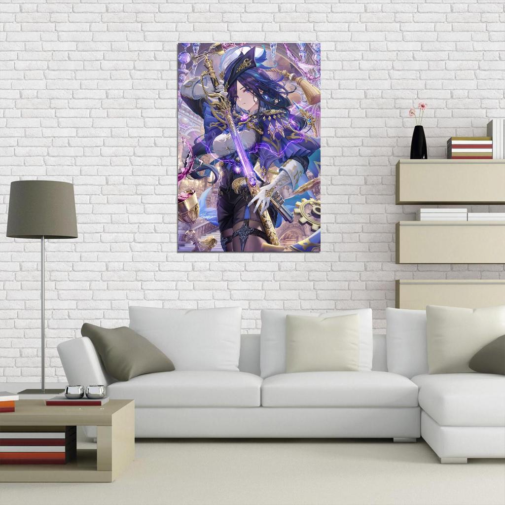 Genshin Impact Clorinde Anime Poster Video Game Japanese Fantasy Adventure Manga Art