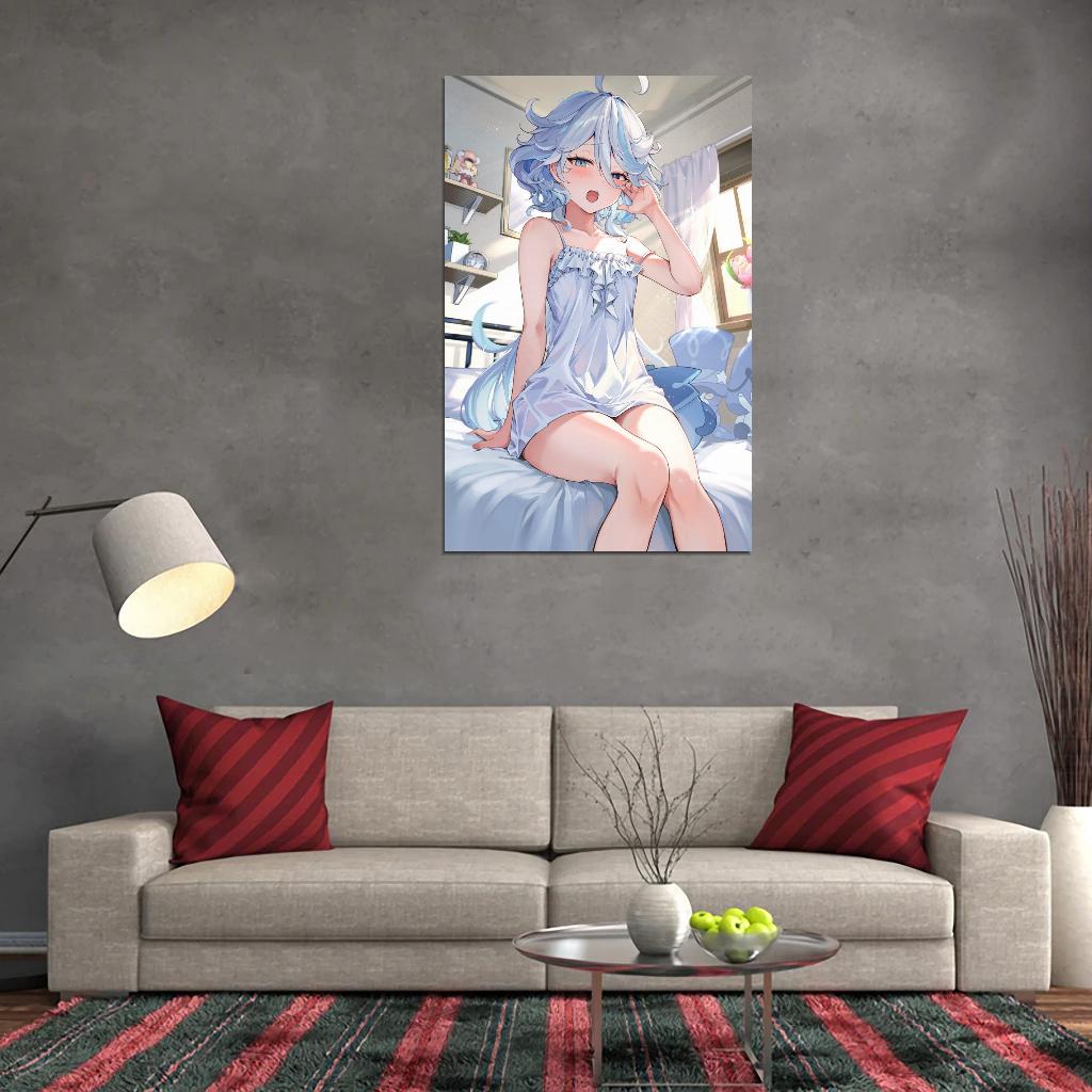 Genshin Impact Furina De Fontaine Anime Poster Video Game Japanese Fantasy Adventure Cute Loli Manga Art