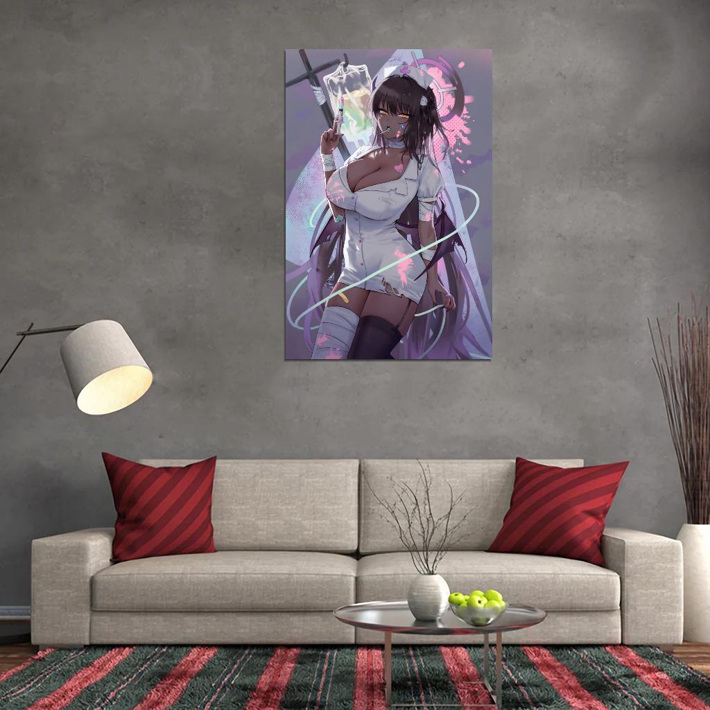 Kakudate Karin Blue Archive Video Game Anime Poster Japanese School Girl Cute Sexy Nurse Manga Art