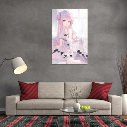 Misono Mika Blue Archive Video Game Anime Poster Japanese Pink Hair Wings Busty Manga Art