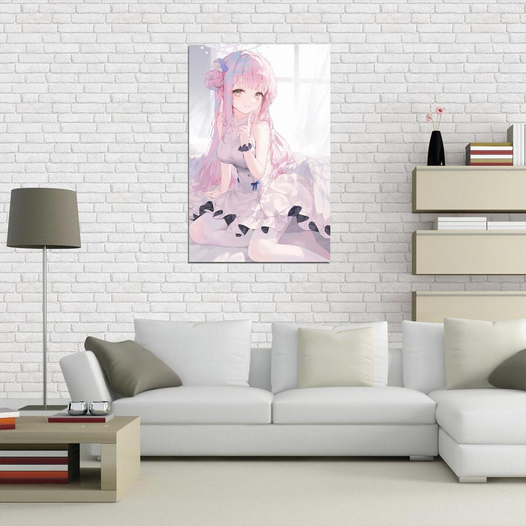 Misono Mika Blue Archive Video Game Anime Poster Japanese Pink Hair Wings Busty Manga Art