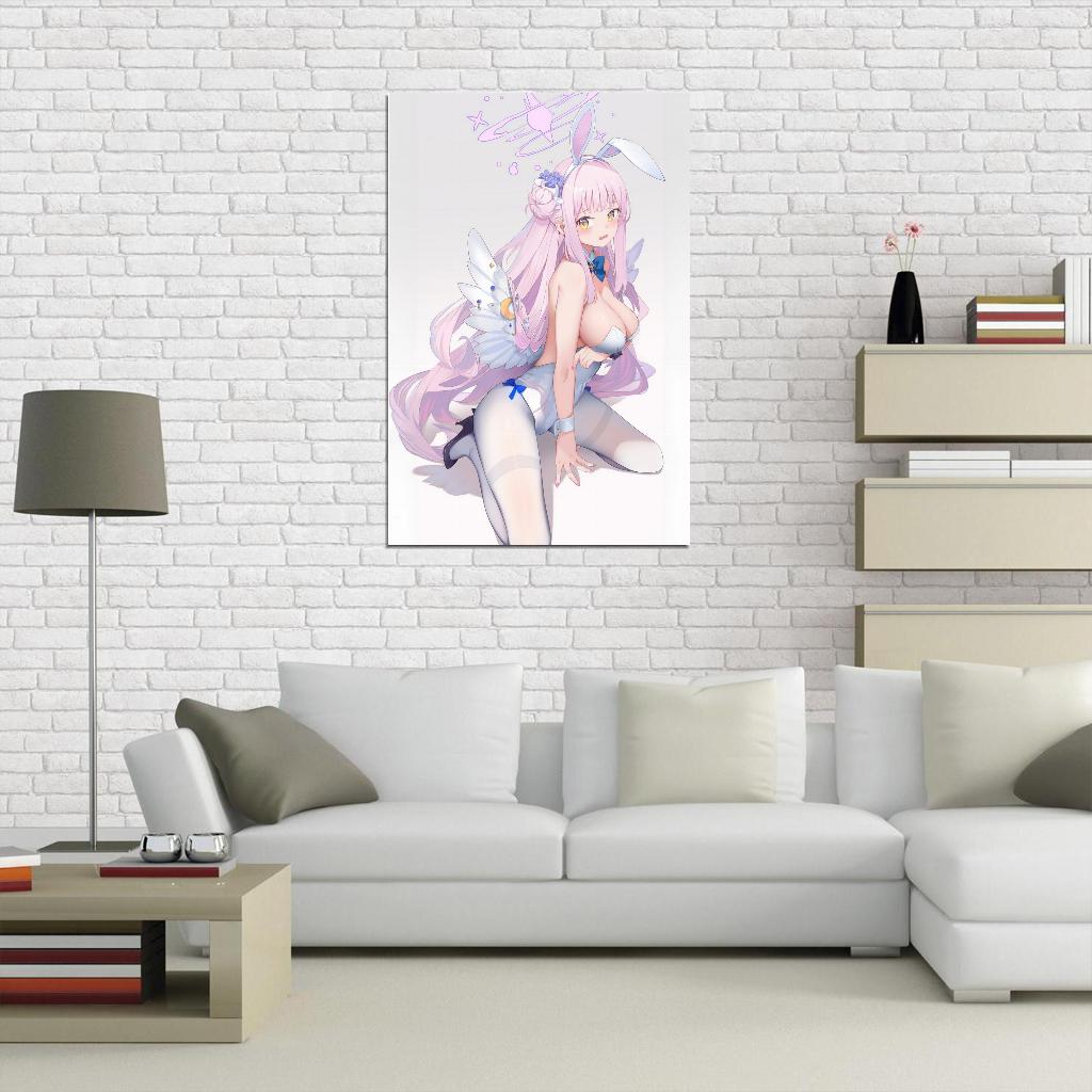 Misono Mika Blue Archive Video Game Anime Poster Japanese Pink Hair Wings Busty Sexy Manga Art