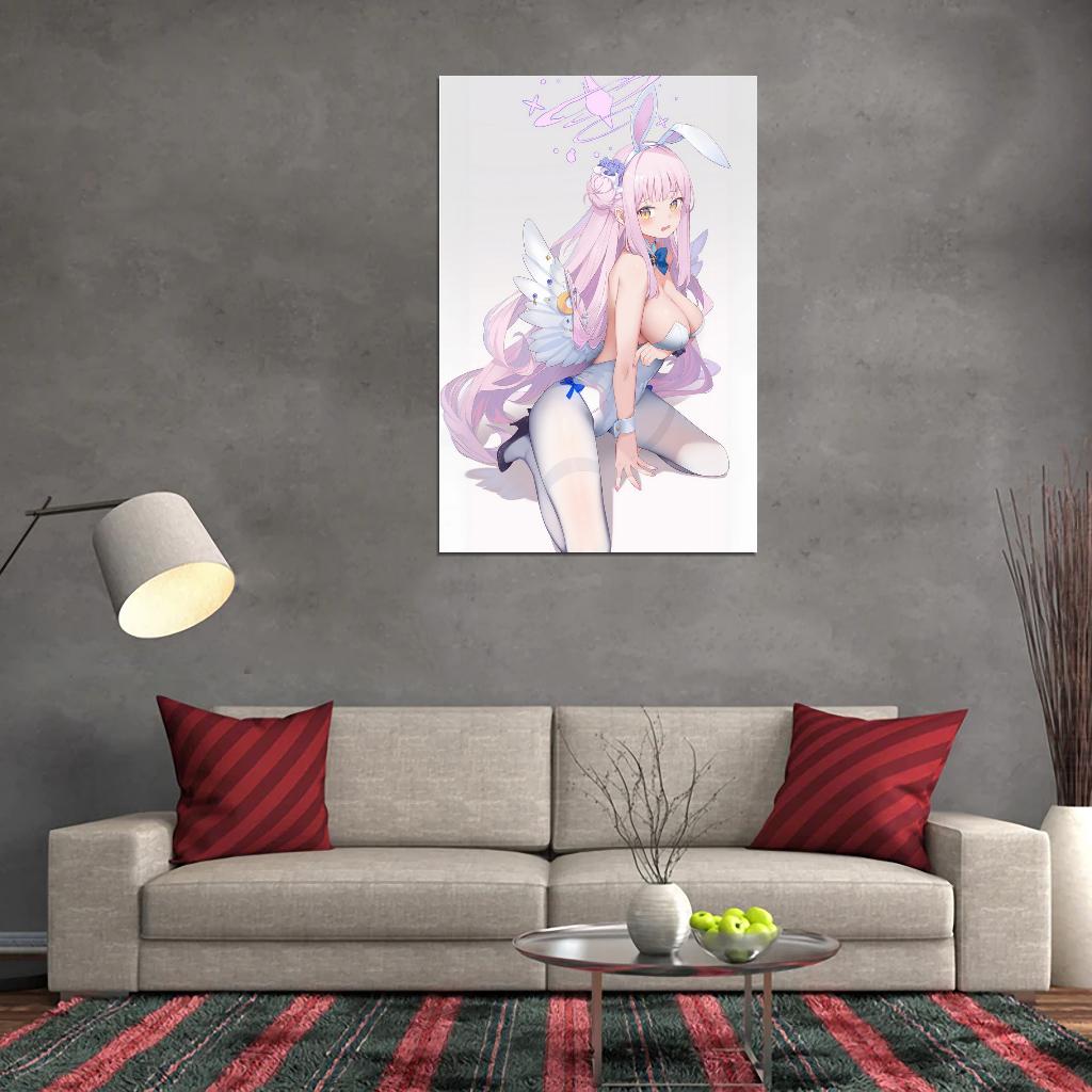 Misono Mika Blue Archive Video Game Anime Poster Japanese Pink Hair Wings Busty Sexy Manga Art