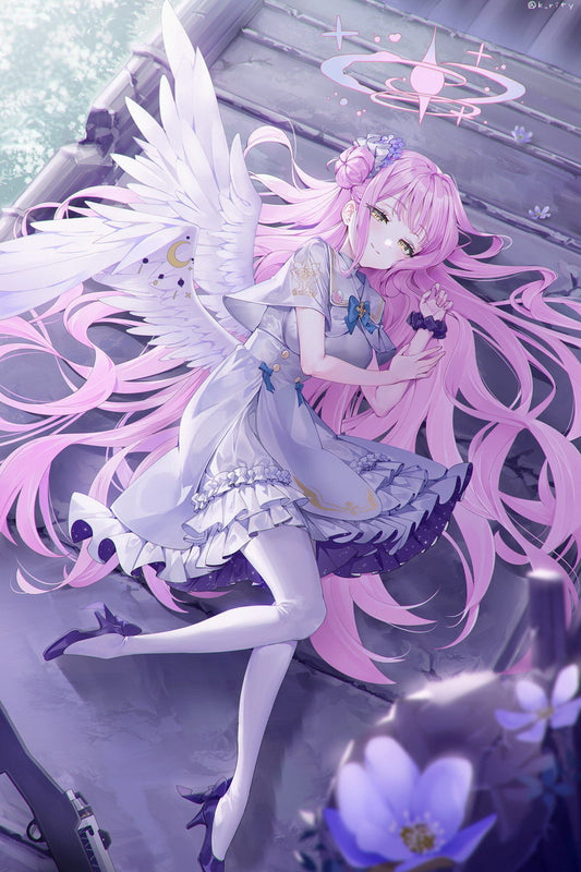 Misono Mika Blue Archive Video Game Anime Poster Japanese Pink Hair Wings Manga Art