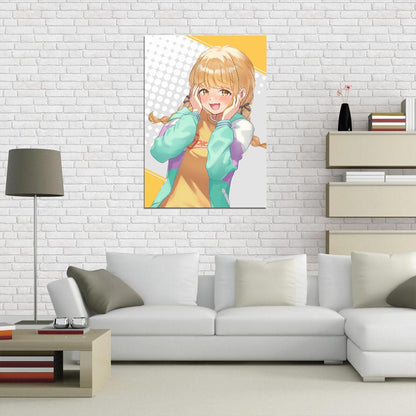 Fujita Kotone Gakuen Idolm@ster Video Game Anime Poster Japanese Blonde Braids School Girl Cute Manga Art