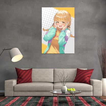 Fujita Kotone Gakuen Idolm@ster Video Game Anime Poster Japanese Blonde Braids School Girl Cute Manga Art