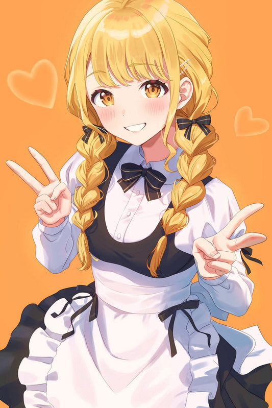 Fujita Kotone Gakuen Idolm@ster Video Game Anime Poster Japanese Blonde Braids School Girl Cute Manga Art