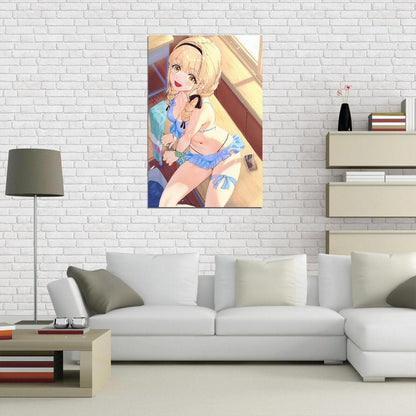 Fujita Kotone Gakuen Idolm@ster Video Game Anime Poster Japanese Blonde Braids School Girl Cute Underwear Sexy Manga Art