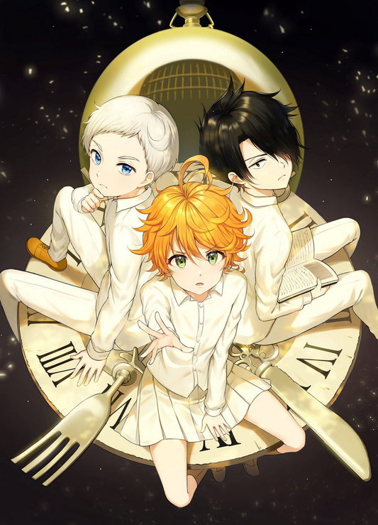 The Promised Neverland Tv Series Anime Poster Japanese Mystery Thriller Adventure Manga Art