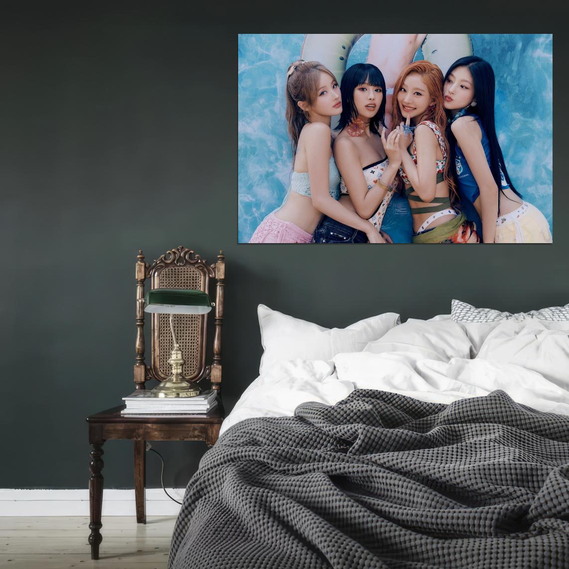 Kiss Of Life Kiof Natty Belle Julie Haneul Sticky Concept Photo K-Pop Music Poster Korean Girl Group