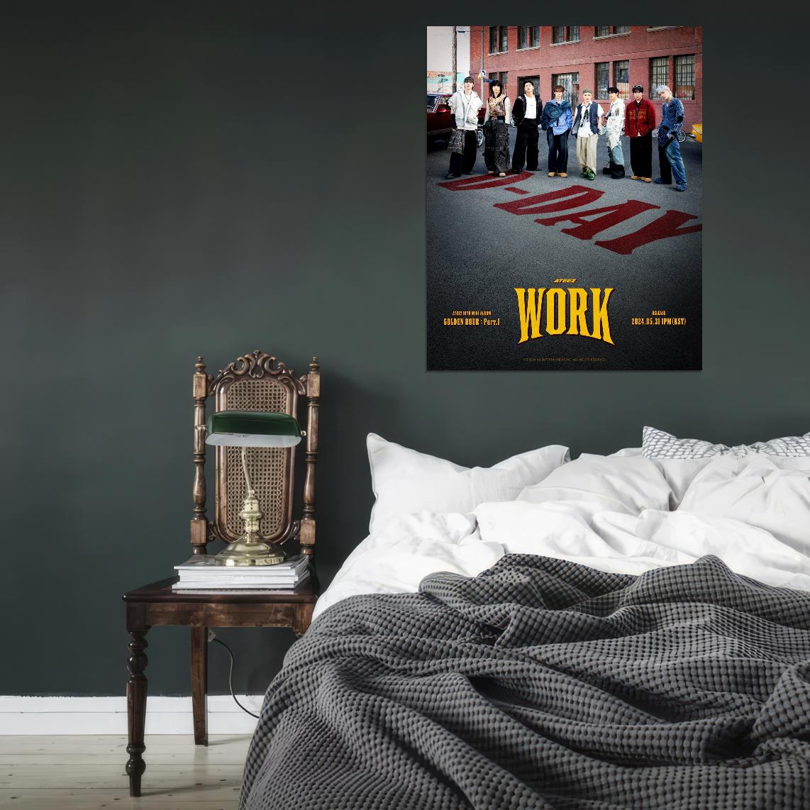 Ateez Golden Hour Hongjoong Seonghwa Yunho Yeosang San Mingi Wooyoung Jongho K-Pop Music Poster