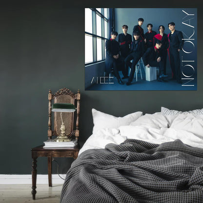 Ateez Hongjoong Seonghwa Yunho Yeosang San Mingi Wooyoung Jongho K-Pop Music Poster