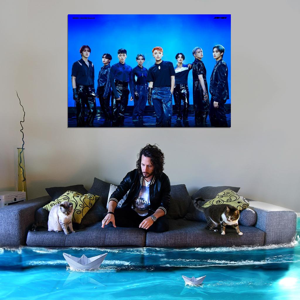 Ateez Hongjoong Seonghwa Yunho Yeosang San Mingi Wooyoung Jongho K-Pop Music Poster