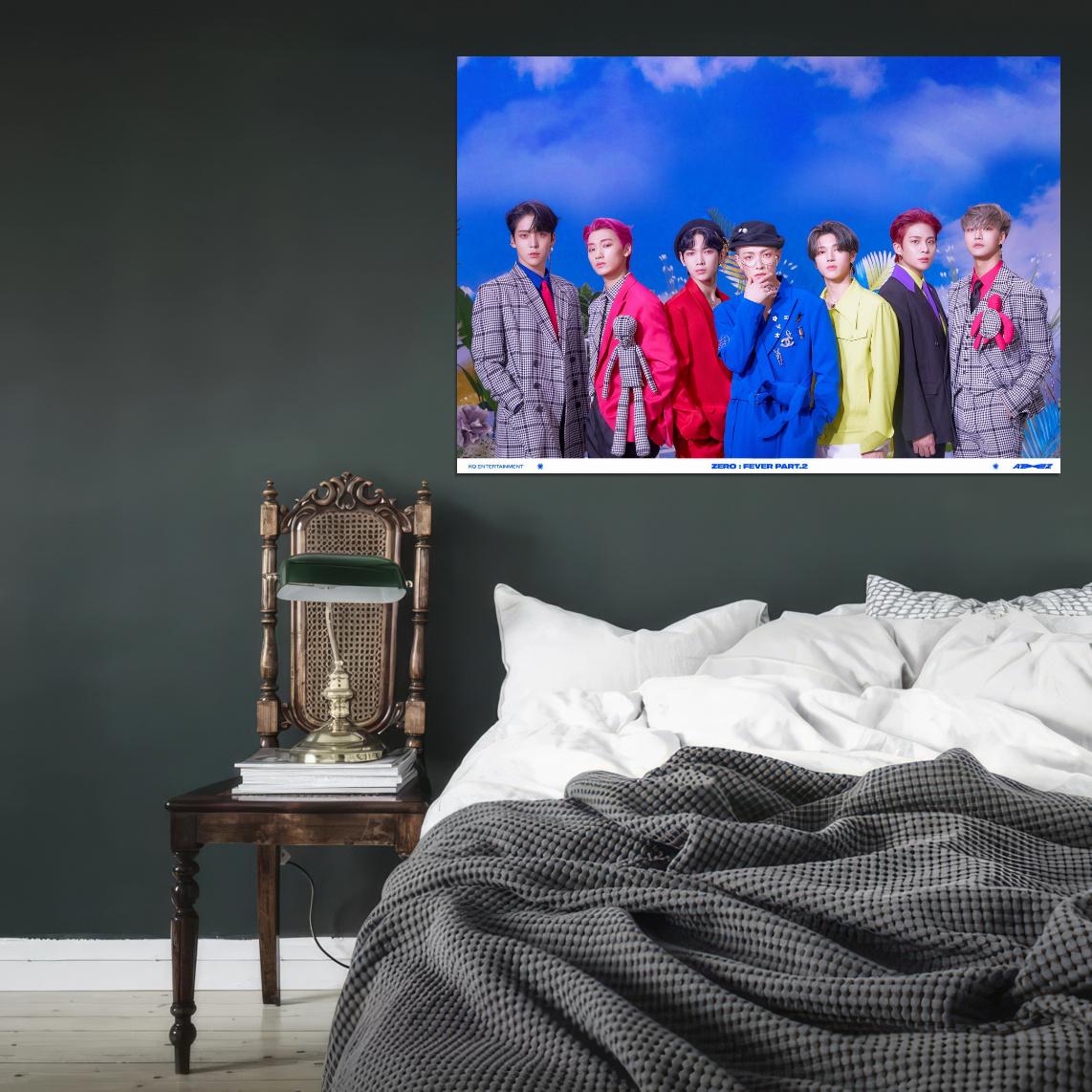 Ateez Hongjoong Seonghwa Yunho Yeosang San Mingi Wooyoung Jongho K-Pop Music Poster