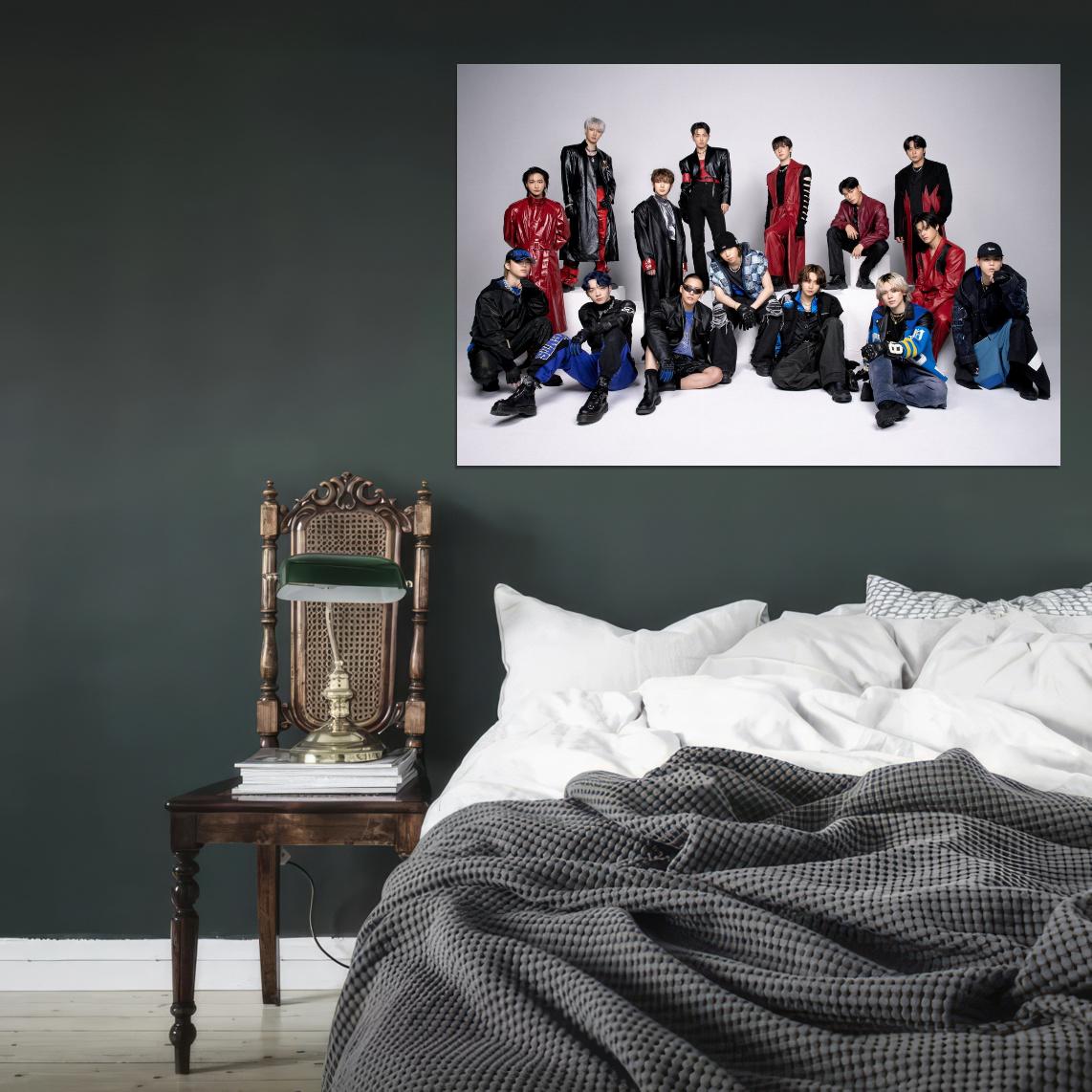 Ateez Hush-hush Hongjoong Seonghwa Yunho Yeosang San Mingi Wooyoung Jongho K-Pop Music Poster