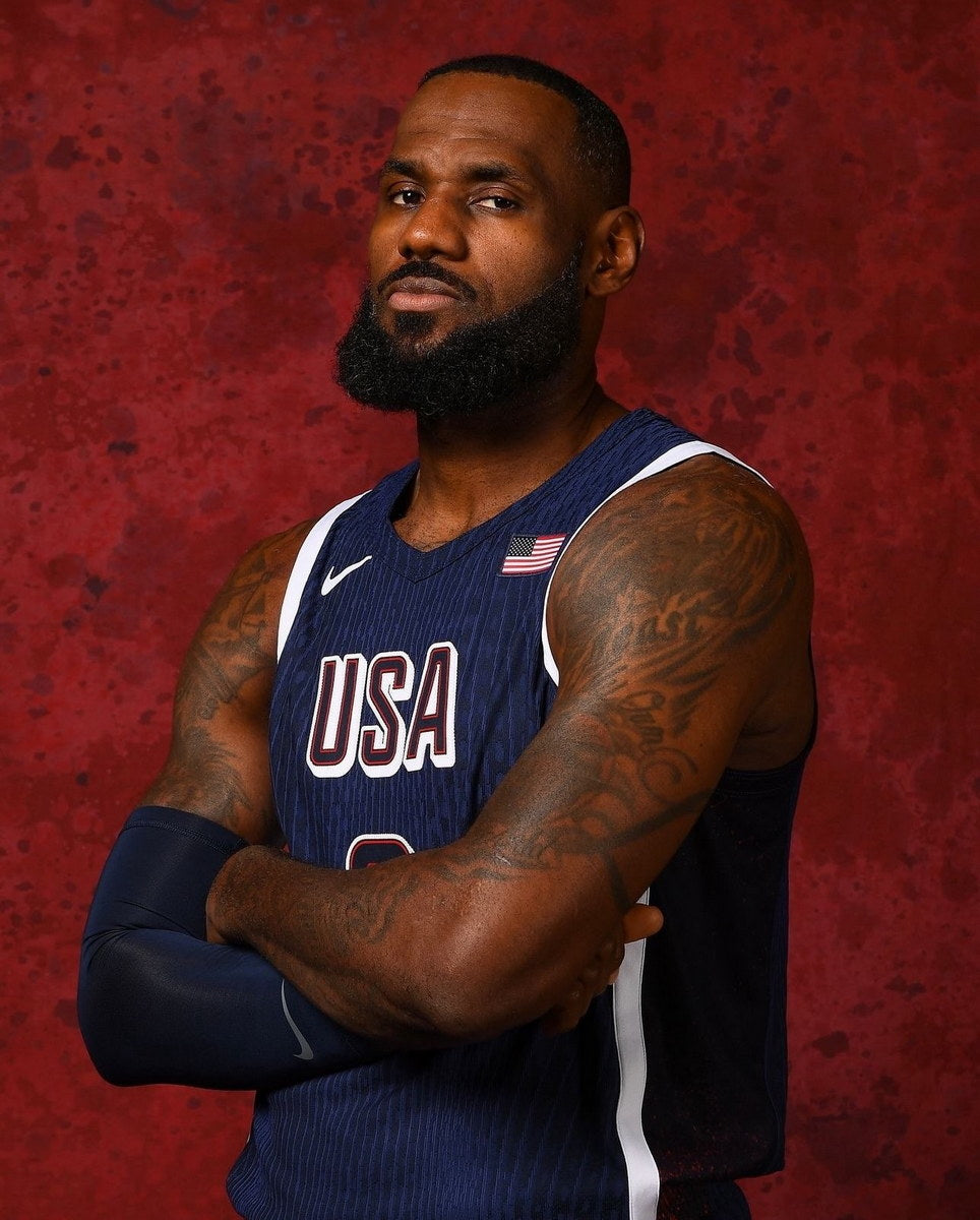 LeBron James USA National Team 2024 Basketball Player Poster