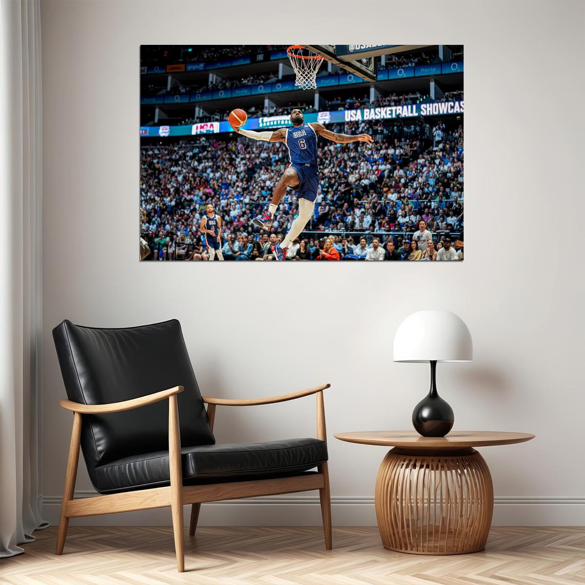 LeBron James Slam Dunk Tomahawk Basketball Player Poster