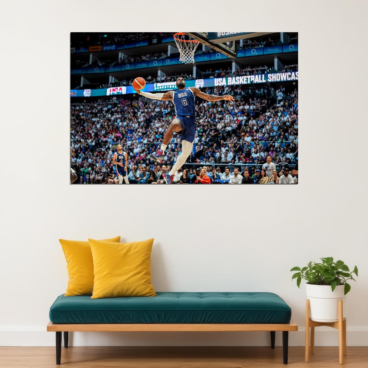 LeBron James Slam Dunk Tomahawk Basketball Player Poster