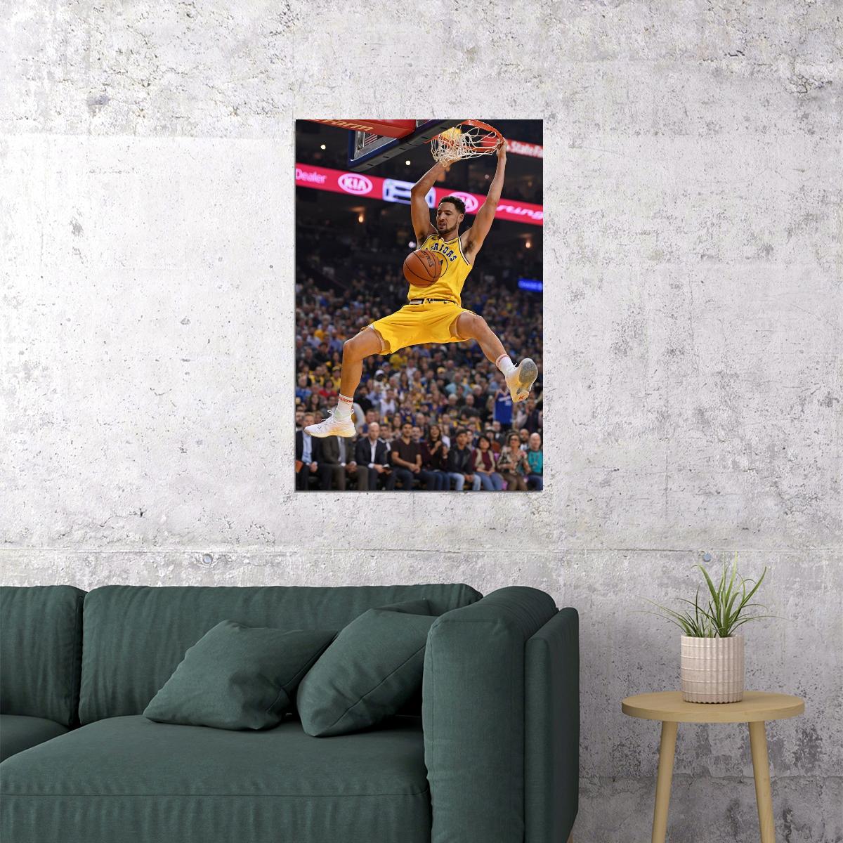 Klay Thompson Dunk Basketball Player Poster Motivational Sports Print