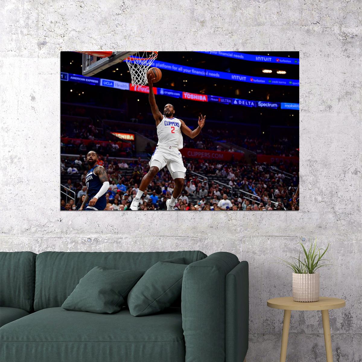 Kawhi Leonard Dunk Basketball Player Poster Motivational Sports Print