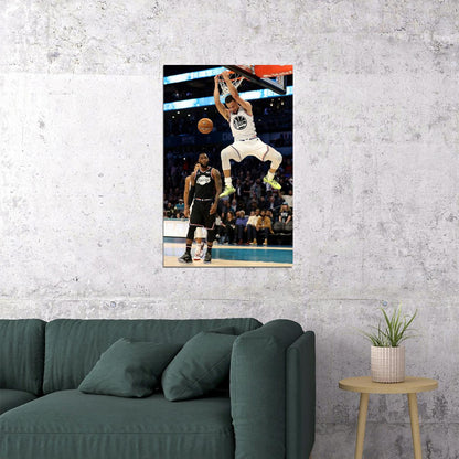 Steph Curry Dunk Basketball Player Poster Motivational Sports Print