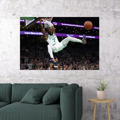 Jaylen Brown Dunk Basketball Player Poster Motivational Sports Print