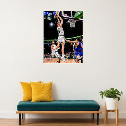 Kristaps Porzingis Dunk Basketball Player Poster Motivational Sports Print