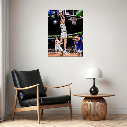 Kristaps Porzingis Dunk Basketball Player Poster Motivational Sports Print