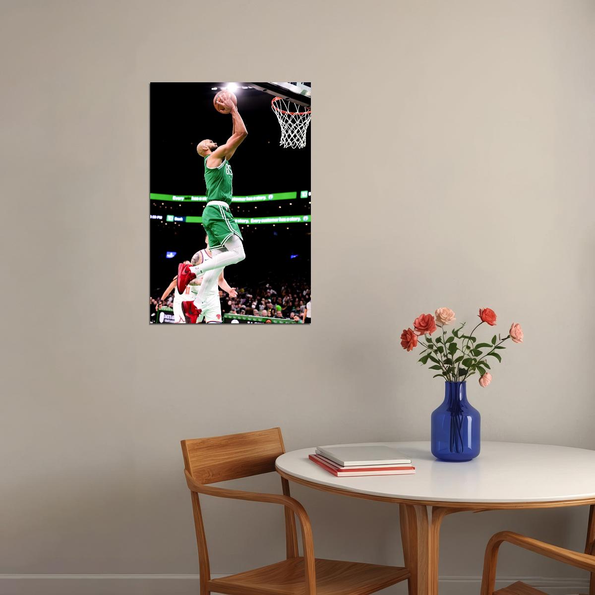 Derrick White Dunk Basketball Player Poster Motivational Sports Print