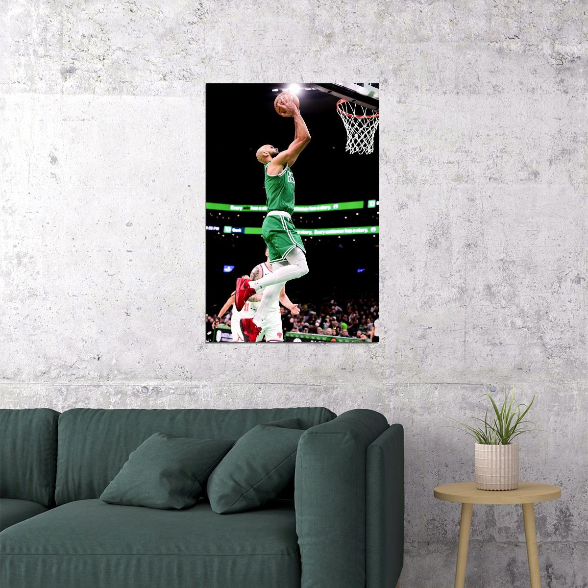 Derrick White Dunk Basketball Player Poster Motivational Sports Print