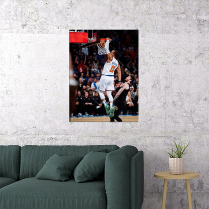 Jalen Brunson Dunk Basketball Player Poster Motivational Sports Print