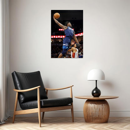 Anthony Edwards Dunk Basketball Player Poster Motivational Sports Print