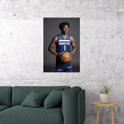 Anthony Edwards Basketball Player Poster Motivational Sports Print