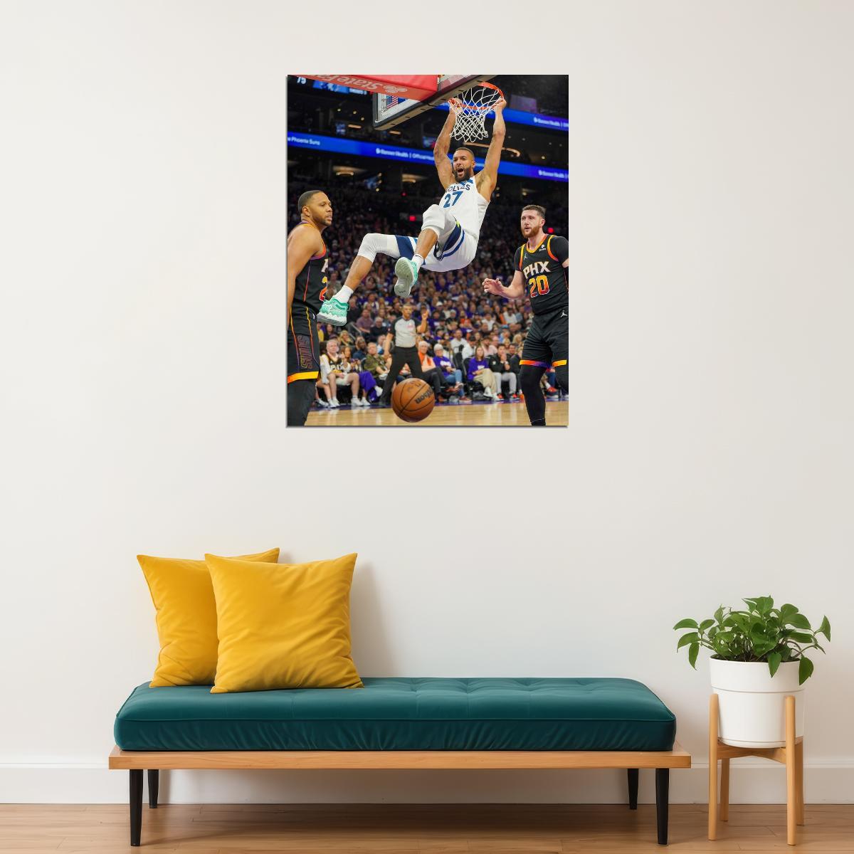 Rudy Gobert Dunk Basketball Player Poster Motivational Sports Print