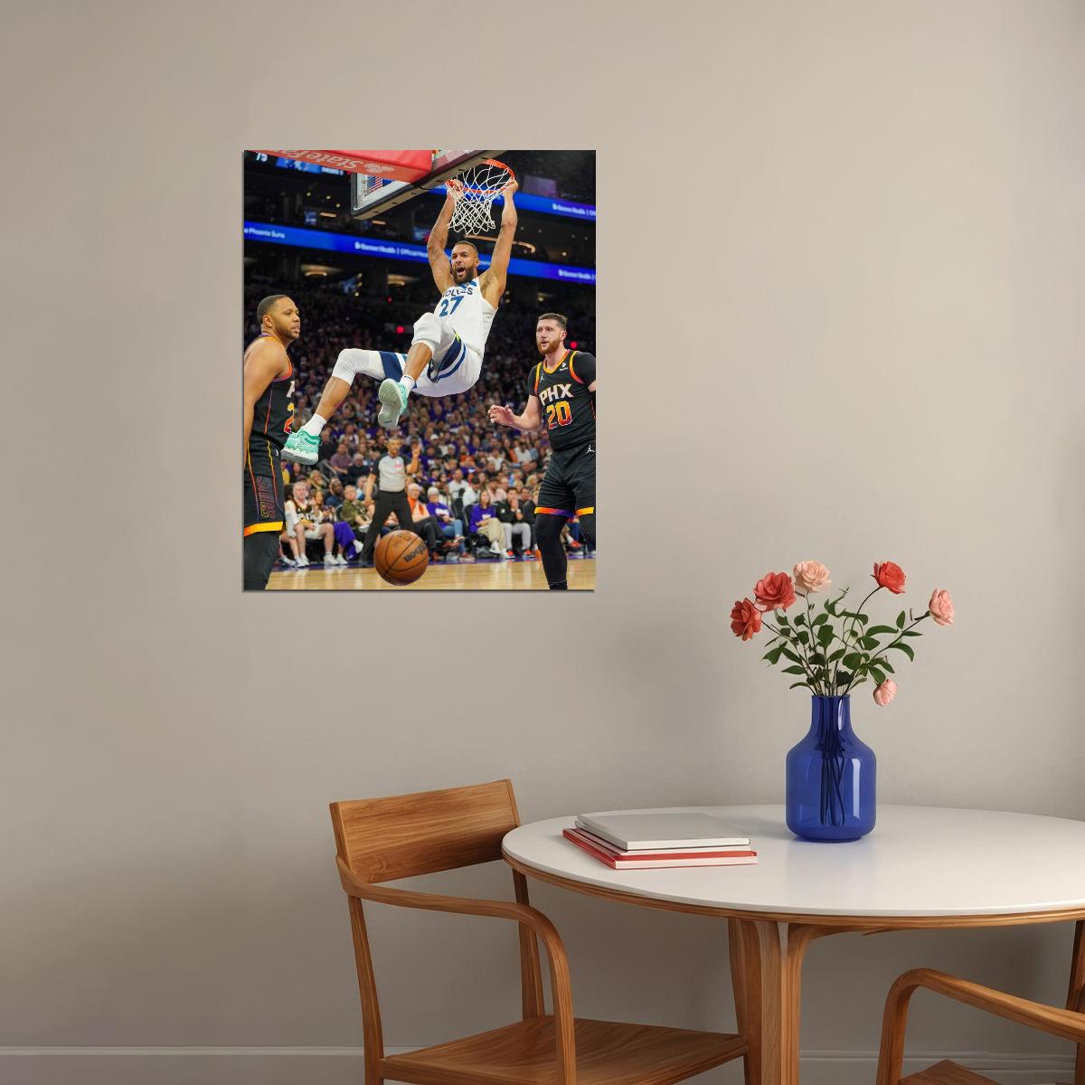 Rudy Gobert Dunk Basketball Player Poster Motivational Sports Print