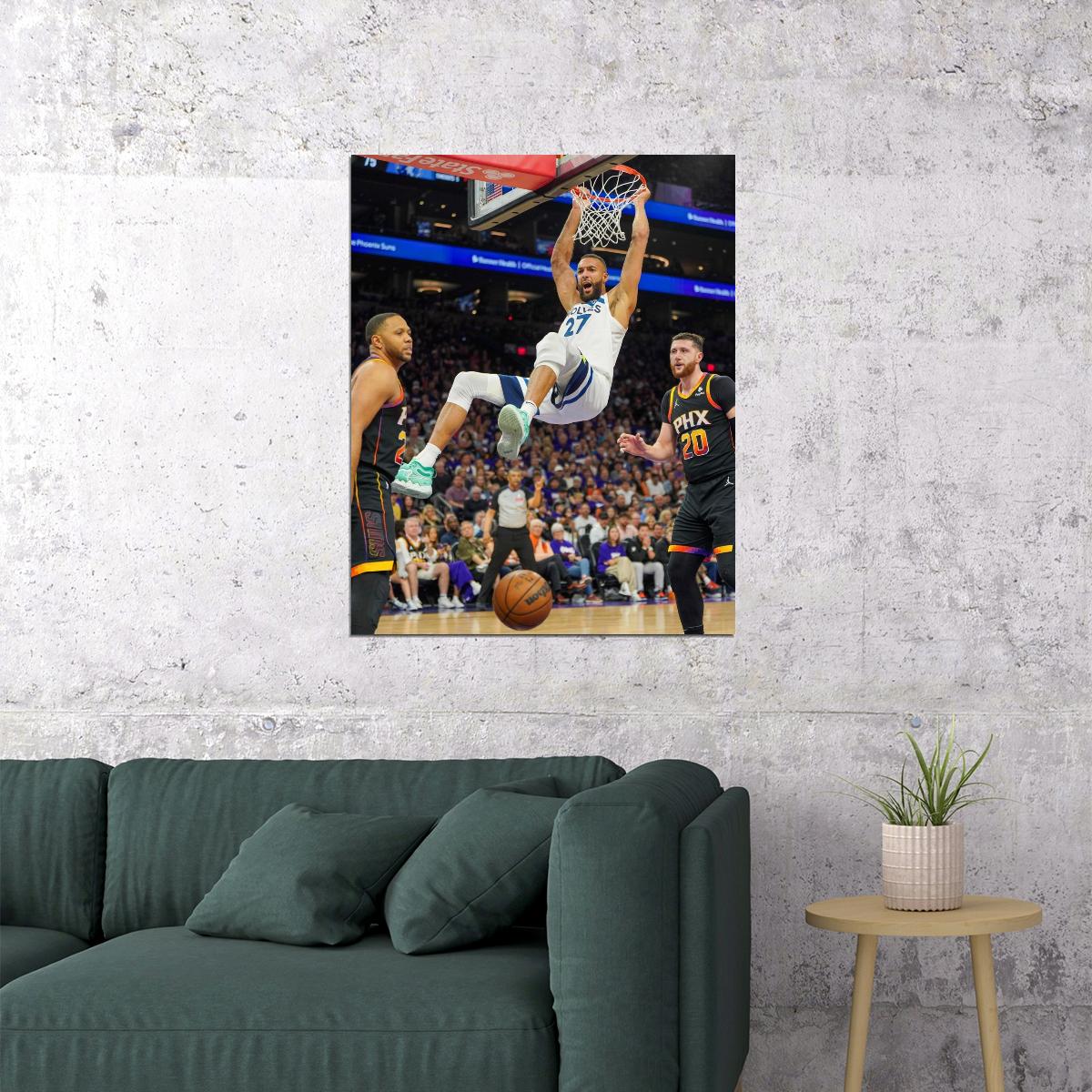 Rudy Gobert Dunk Basketball Player Poster Motivational Sports Print