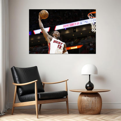 Bam Adebayo Dunk Basketball Player Poster Motivational Sports Print