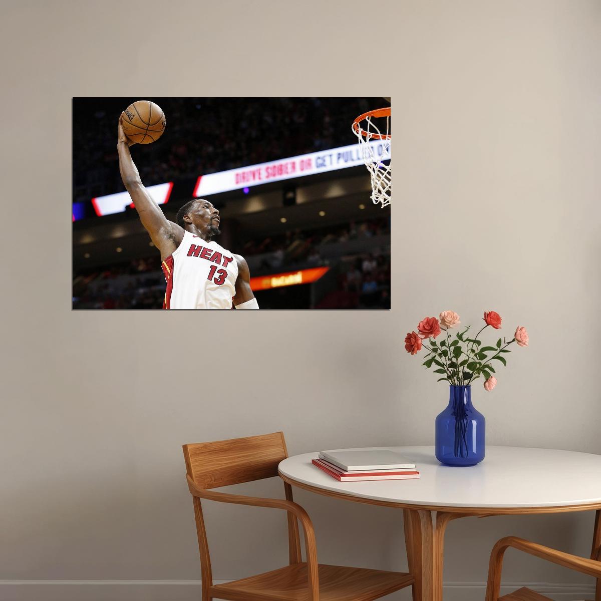 Bam Adebayo Dunk Basketball Player Poster Motivational Sports Print