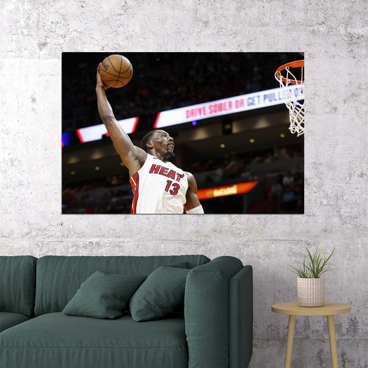 Bam Adebayo Dunk Basketball Player Poster Motivational Sports Print